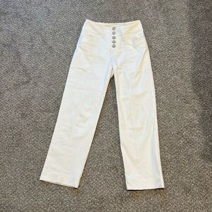 Women's High-Waisted Cream/Offwhite Jeans, Club Monaco, size 2